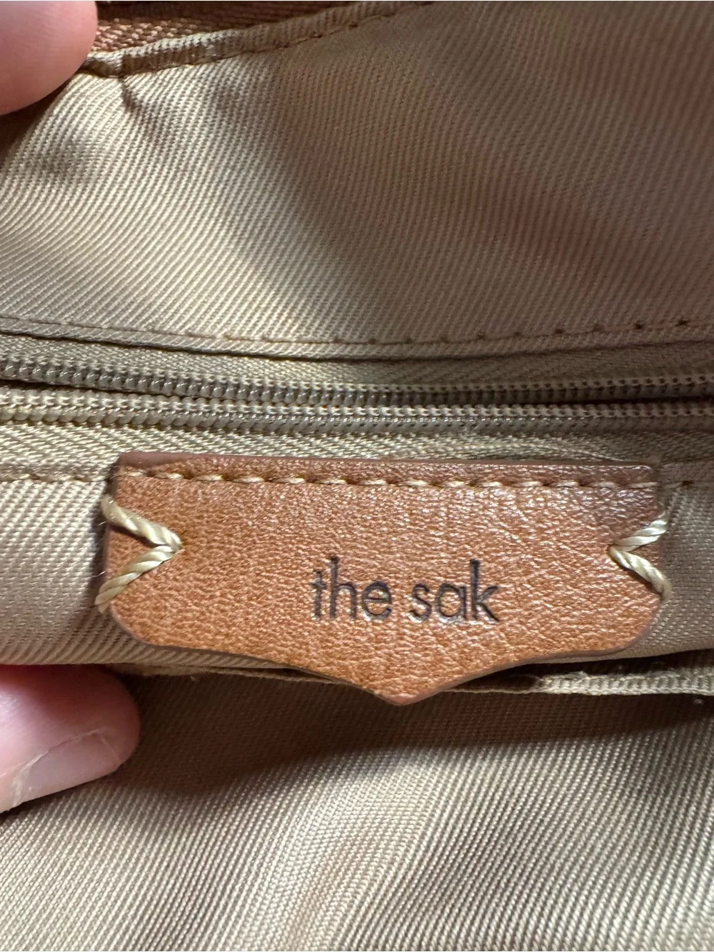 The Sak Brown Floral Embossed Zip Satchel Top Handle Detachable Strap